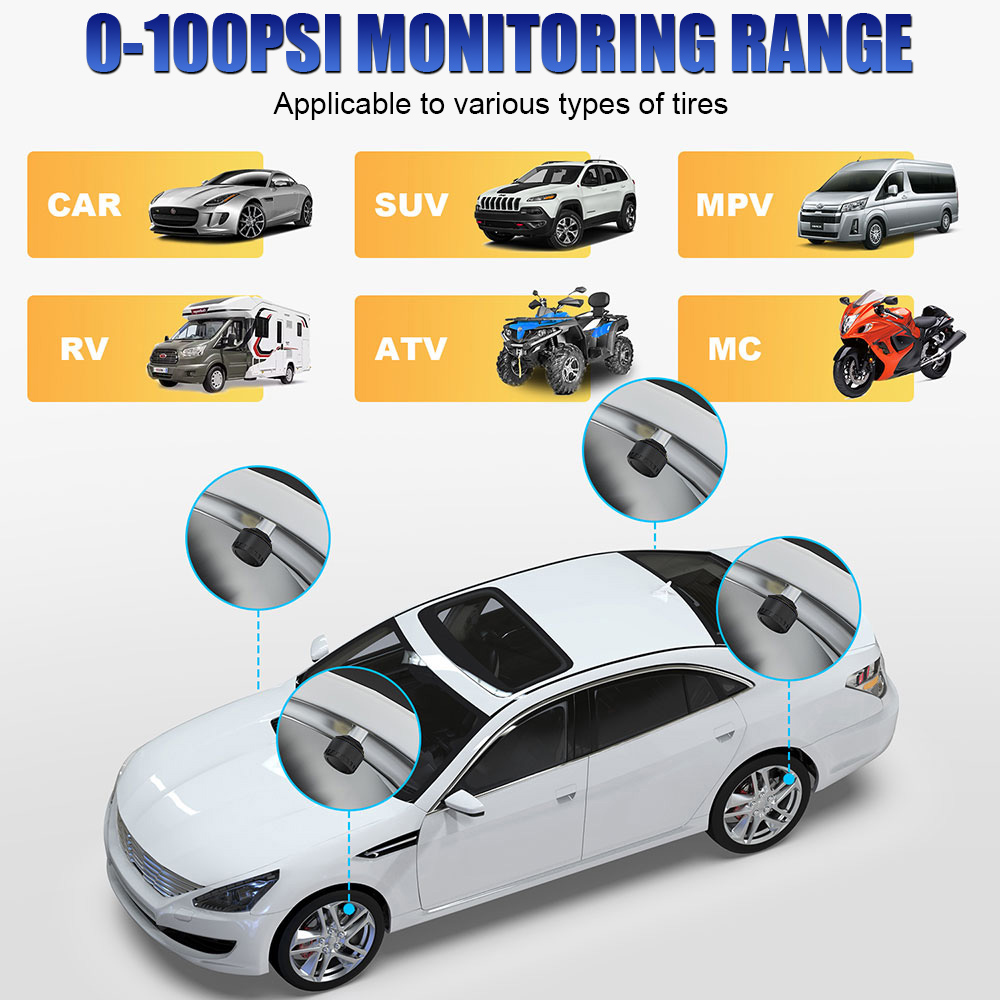 Capteurs Bluetooth 5.0 TPMS po - Tire Pressure Monitor avis et prix